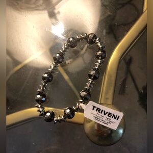 Triveni Striped Austrian Crystal & Metal Stretch Bracelet-873 $15 or $12 w/offer